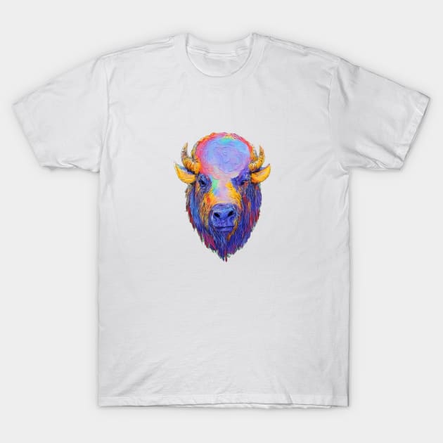 Technicolor Bison T-Shirt by popkulturniy